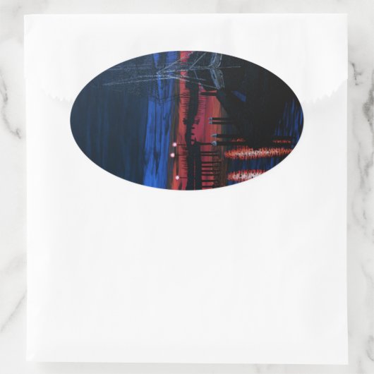 Pilgrim im Morgengrauen Ovaler Aufkleber (Tasche)