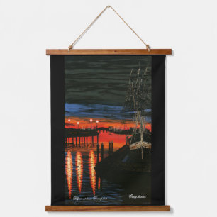 Pilgrim im Morgengrauen Wandteppich Mit Holzrahmen