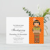 Pilgrim Kids Erntedank Dinner Einladung (Stehend Vorderseite)