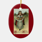 Pilgrim Lady Vintag Erntedank Ornament (Vorne)
