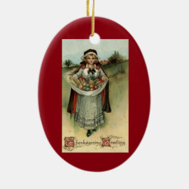 Pilgrim Lady Vintag Erntedank Ornament