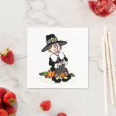 Pilgrim mit Pumpkin Serviette (Beispiel)