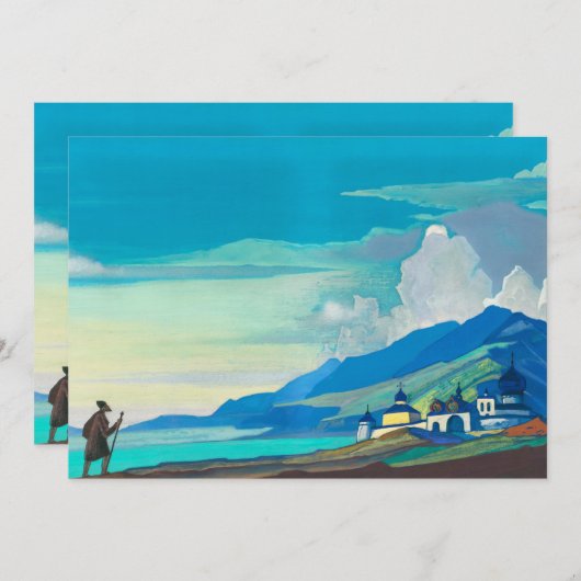 Pilgrim of the Radiant City by Nicholas Roerich Einladung (Vorne/Hinten)