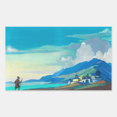 Pilgrim of the Radiant City by Nicholas Roerich Rechteckiger Aufkleber (Vorderseite)