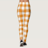 Pilgrim Owl auf Orange Kariert - Glückliches Ernte Leggings (Rückseite)