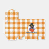 Pilgrim Owl on Orange Plaid - Happy Thanksgiving Geschenkschachtel (Ungefaltet)