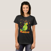 Pilgrim Parrot Happy Thanksgiving Thankful Pumpkin T-Shirt (Vorne ganz)