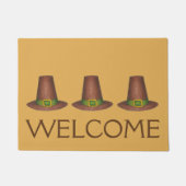 Pilgrim Puritan Hat Erntedank Herbst BEGRÜSSEN Fußmatte (Vorderseite)