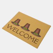 Pilgrim Puritan Hat Erntedank Herbst BEGRÜSSEN Fußmatte (Schrägansicht)