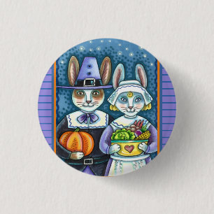 PILGRIM RABBITS, ERNTEDANK HARE'S HARVEST, NIEDLIC BUTTON