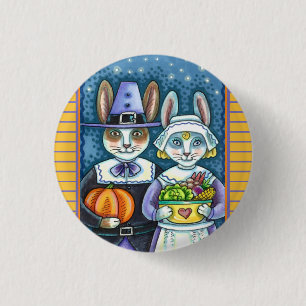 PILGRIM RABBITS, ERNTEDANK HARE'S HARVEST, NIEDLIC BUTTON