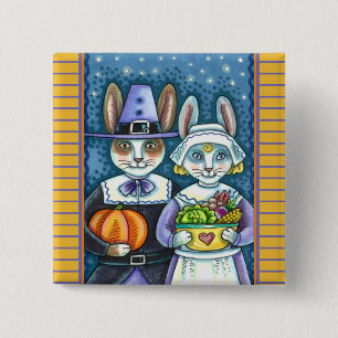 PILGRIM RABBITS, ERNTEDANK HARE'S HARVEST, NIEDLIC BUTTON