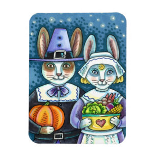 PILGRIM RABBITS, ERNTEDANK HARE'S HARVEST, NIEDLIC MAGNET
