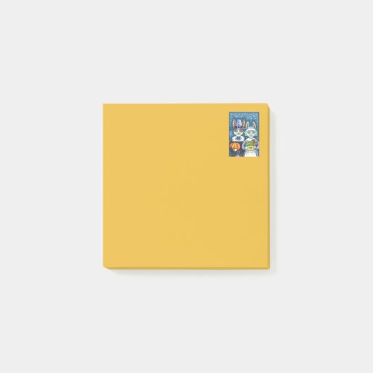 PILGRIM RABBITS, ERNTEDANK HARE'S HARVEST, NIEDLIC POST-IT KLEBEZETTEL (Vorderseite)