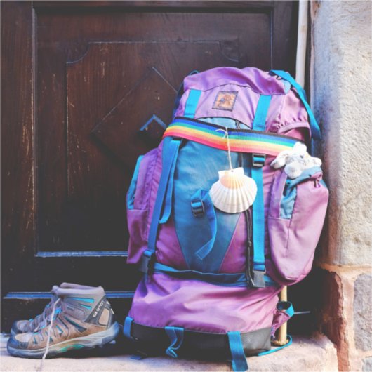 Pilgrim-Rucksack Aufkleber (Vorderseite)