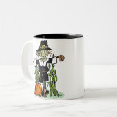 Pilgrim Scarecrow Zweifarbige Tasse (Vorderseite Links)