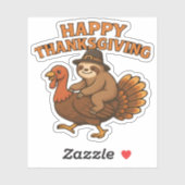 Pilgrim Sloth auf Turkey Erntedank Classic T-Shi Aufkleber (Blatt)