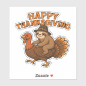 Pilgrim Sloth auf Turkey Erntedank Classic T-Shi Aufkleber (Blatt)