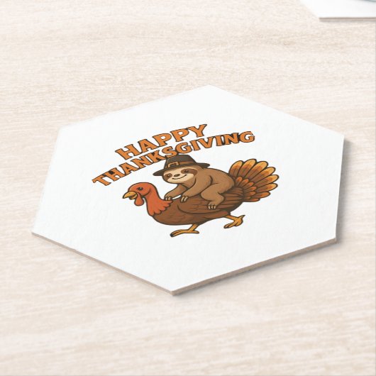 Pilgrim Sloth auf Turkey Erntedank Classic T-Shi Untersetzer (angewinkelt)