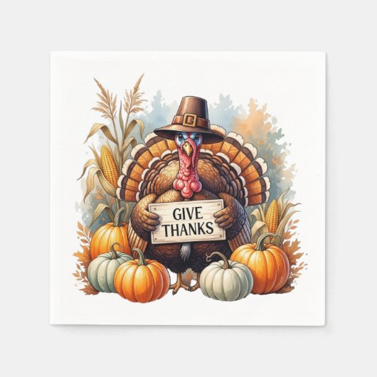 Pilgrim Spirit & Pumpkin Joy Serviette (Vorderseite)