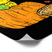 Pilgrim Trex Dinosaur Pumpkin Pie Erntedank Kind Poster (Ecke)