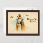 Pilgrim Woman Postcard Postkarte (Vorne/Hinten)