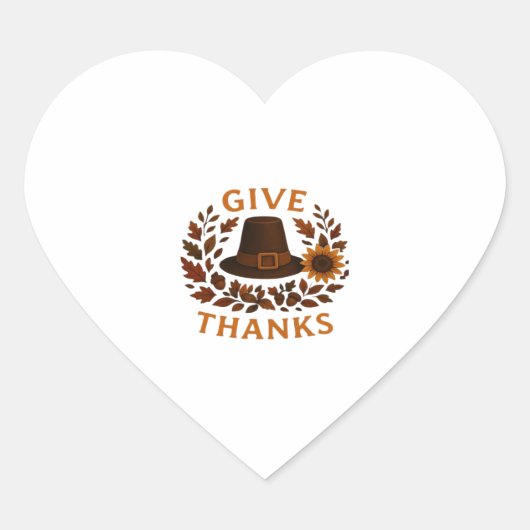 Pilgrimhut mit Herbstfeuer Classic T - Shirt.png Herz-Aufkleber (Vorderseite)