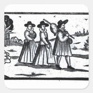 Pilgrims Set segeln auf der Mayflower Quadratischer Aufkleber