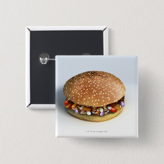 Pill Burger Button (Vorne & Hinten)