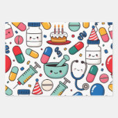 Pill Capsule Medicine Pharmacist Nurse Kawaii Gift Geschenkpapier Set (Vorderseite 3)