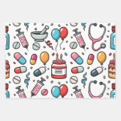 Pill Capsule Medicine Pharmacist Nurse Kawaii Gift Geschenkpapier Set (Vorderseite 2)