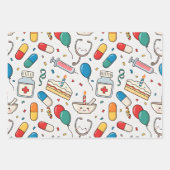 Pill Capsule Medicine Pharmacist Nurse Kawaii Gift Geschenkpapier Set (Vorderseite)