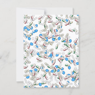 Pill Sprinkles Muster Postkarte
