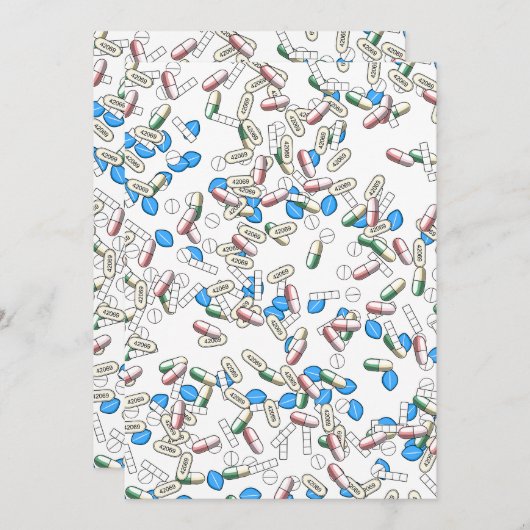 Pill Sprinkles Pattern Einladung (Vorne/Hinten)
