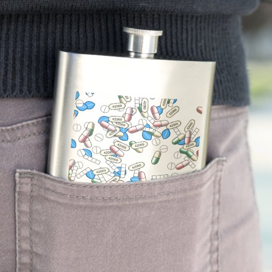 Pill Sprinkles Pattern Flachmann (Beispiel)