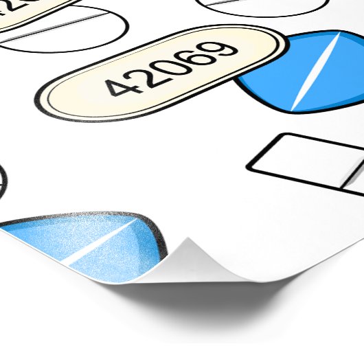 Pill Sprinkles Pattern Fotodruck (Ecke)