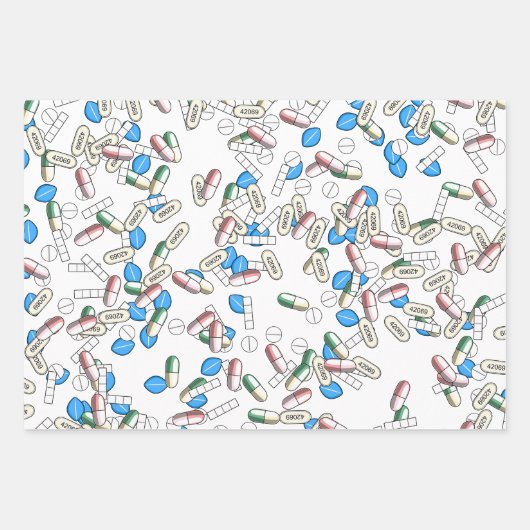 Pill Sprinkles Pattern Geschenkpapier Set (Vorderseite 3)