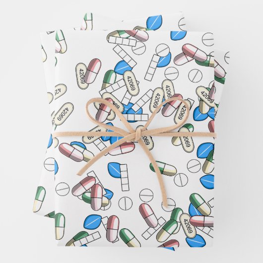 Pill Sprinkles Pattern Geschenkpapier Set (Beispiel)