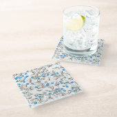 Pill Sprinkles Pattern Glasuntersetzer (Schrägansicht)