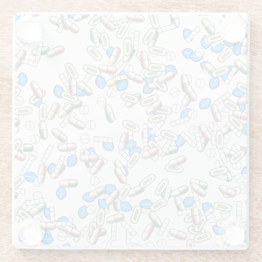 Pill Sprinkles Pattern Glasuntersetzer (Rückseite)