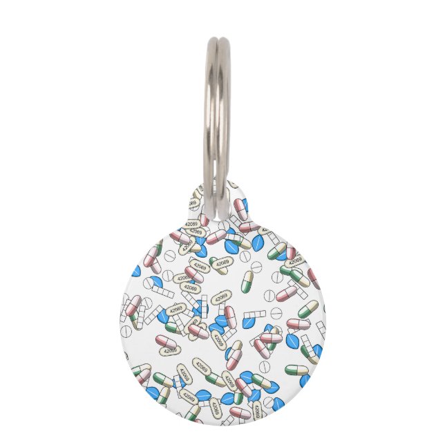 Pill Sprinkles Pattern Haustiermarke (Vorderseite)