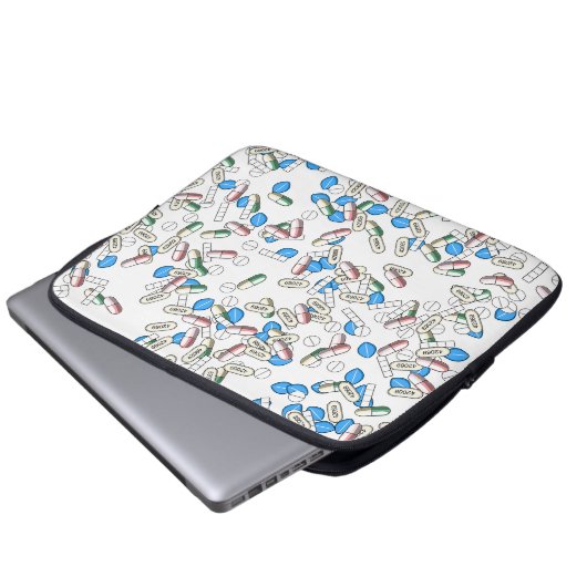 Pill Sprinkles Pattern Laptopschutzhülle (Vorne Knopf)