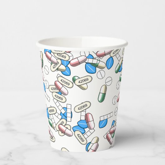 Pill Sprinkles Pattern Pappbecher (Links)