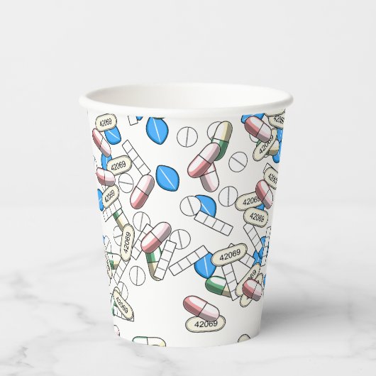 Pill Sprinkles Pattern Pappbecher (Vorderseite)