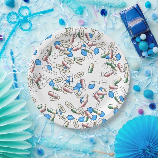 Pill Sprinkles Pattern Pappteller (Party)
