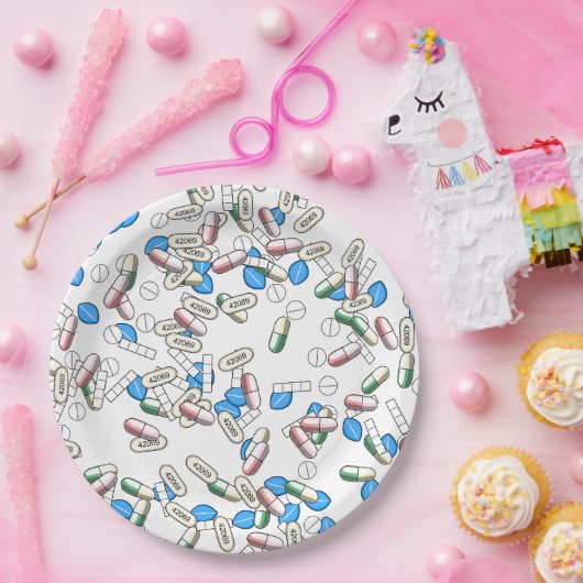 Pill Sprinkles Pattern Pappteller (Party)