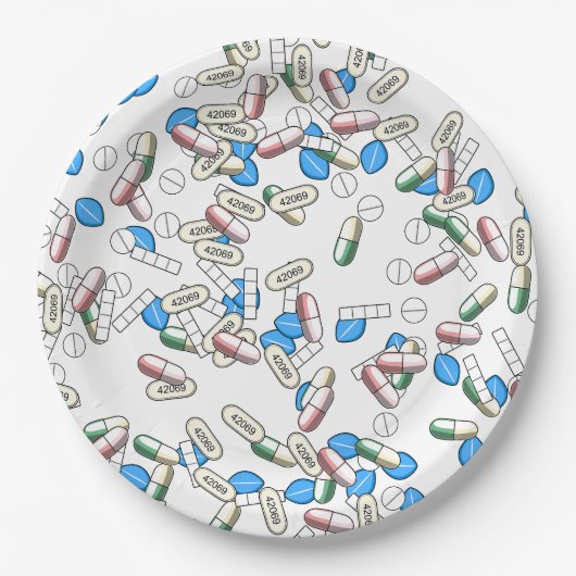 Pill Sprinkles Pattern Pappteller (Vorderseite)