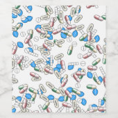 Pill Sprinkles Pattern Weinetikett (Einzelnes Label)