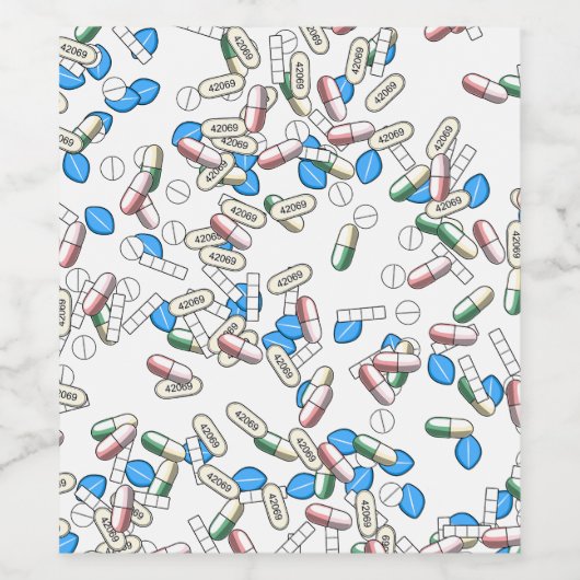 Pill Sprinkles Pattern Weinetikett (Einzelnes Label)