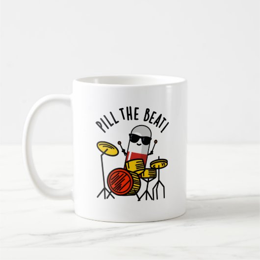 Pill the Beat Funny Medicine Music Puff Kaffeetasse (Links)